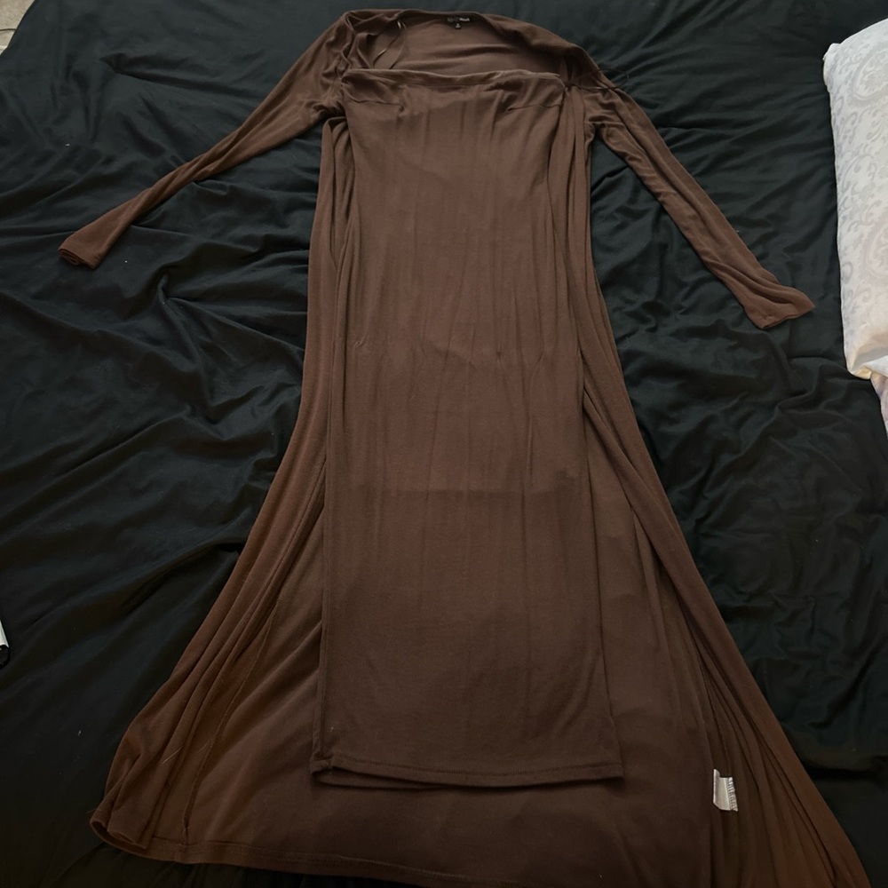 Fashion Nova Chocolate Long Sleeve Dress